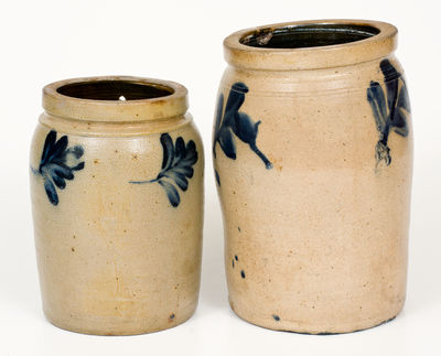Two att. Richard C. Remmey (Philadelphia) Cobalt-Decorated Stoneware Jars