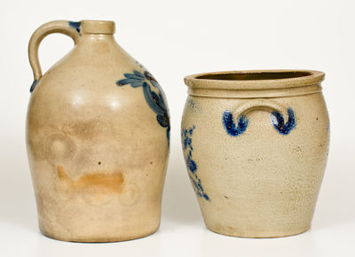 Two Pieces of Cowden Family, Harrisburg, Pennsylvania Stoneware