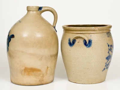 Two Pieces of Cowden Family, Harrisburg, Pennsylvania Stoneware