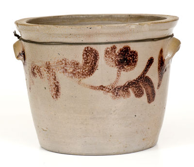 Rare One-Gallon H. GLAZIER. / HUNTINGDON, PA Stoneware Pan w/ Mulberry Slip Decoration