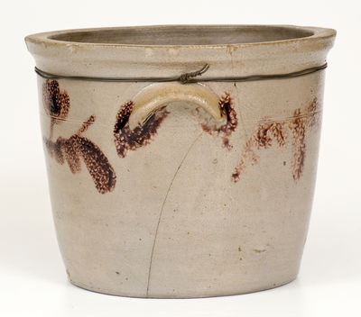 Rare One-Gallon H. GLAZIER. / HUNTINGDON, PA Stoneware Pan w/ Mulberry Slip Decoration