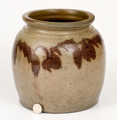 Extremely Rare att. Henry Glazer (Huntingdon, PA) Ovoid Stoneware Jar w/ Mulberry Slip Decoration