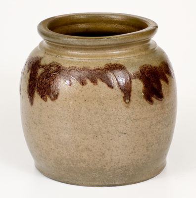 Extremely Rare att. Henry Glazer (Huntingdon, PA) Ovoid Stoneware Jar w/ Mulberry Slip Decoration