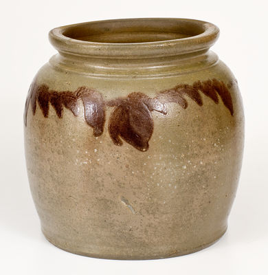 Extremely Rare att. Henry Glazer (Huntingdon, PA) Ovoid Stoneware Jar w/ Mulberry Slip Decoration