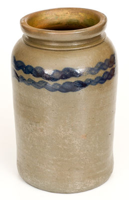 Two-Gallon attrib. Henry Glazier, Huntingdon, PA Stoneware Jar
