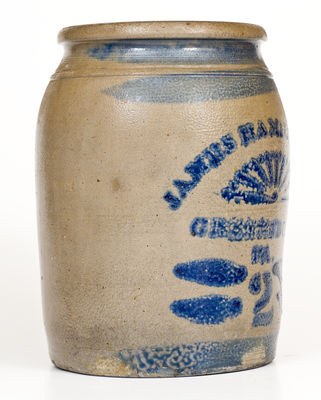Two-Gallon JAMES HAMILTON & Co. / GREENSBORO / PA Cobalt-Decorated Stoneware Jar