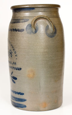 Six-Gallon WILLIAMS AND REPPERT / GREENSBORO, PA Stoneware Churn