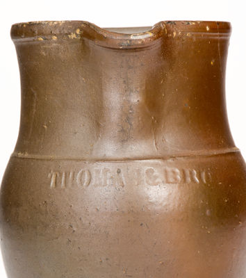 Scarce THOMAS & BRO (Huntingdon, PA) Small-Sized Stoneware Pitcher