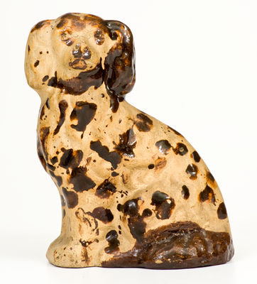 Rare Western PA Tanware Figure of a Spaniel, circa 1885