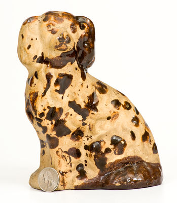 Rare Western PA Tanware Figure of a Spaniel, circa 1885