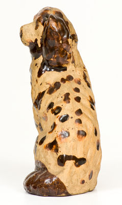 Rare Western PA Tanware Figure of a Spaniel, circa 1885