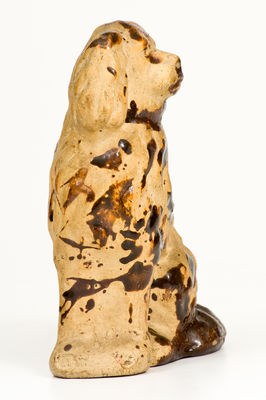 Rare Western PA Tanware Figure of a Spaniel, circa 1885