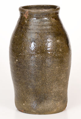 Southern Alkaline-Glazed Stoneware Jar w/ Unusual Impressed Shield