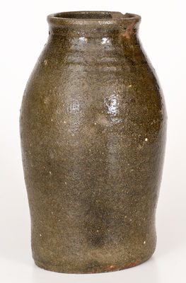 Southern Alkaline-Glazed Stoneware Jar w/ Unusual Impressed Shield