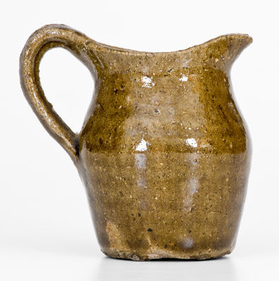 Rare Miniature Alkaline-Glazed Pitcher Impressed DMD (David M. Donkel, Buncombe County, NC)