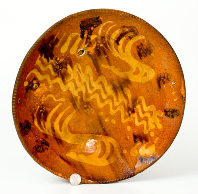 Slip-Decorated Pennsylvania Redware Charger