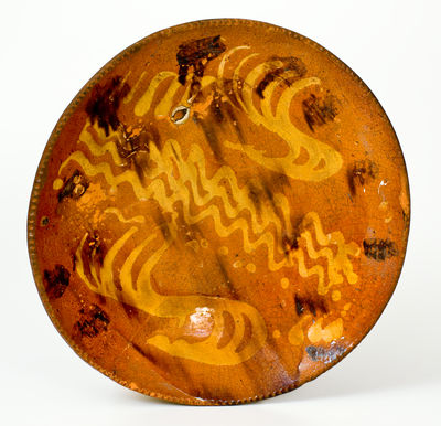 Slip-Decorated Pennsylvania Redware Charger