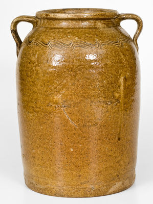 Exceptional Lanier County, GA Alkaline-Glazed Stoneware Jar w/ 