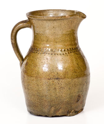 Rare Alkaline-Glazed Stoneware Pitcher attrib. Shimuel Timmerman, Lanier County, GA