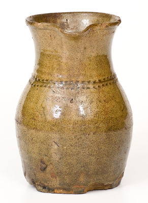 Rare Alkaline-Glazed Stoneware Pitcher attrib. Shimuel Timmerman, Lanier County, GA