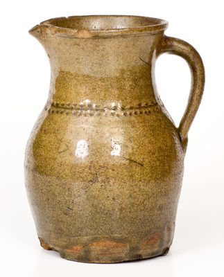 Rare Alkaline-Glazed Stoneware Pitcher attrib. Shimuel Timmerman, Lanier County, GA