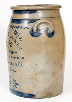 Five-Gallon HAMILTON & JONES / GREENSBORO / PA Cobalt-Decorated Stoneware Jar