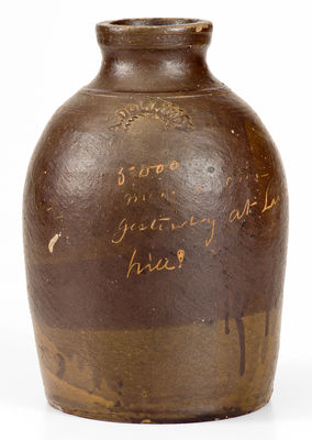 Exceedingly Rare A. DOLLISON (Ohio) Civil War Stoneware Jar: 