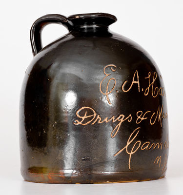 Camden, New York Stoneware Script Syrup Jug