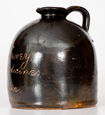 Camden, New York Stoneware Script Syrup Jug