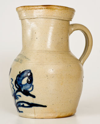 Extremely Rare JOHN YOUNG & CO. / HARRISBURG, PA Stoneware Pitcher, 1856-1858