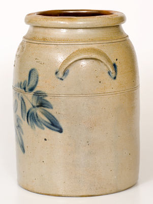 Two-Gallon D.P. SHENFELDER / READING, PA Stoneware Jar w/ Cobalt Floral Decoration