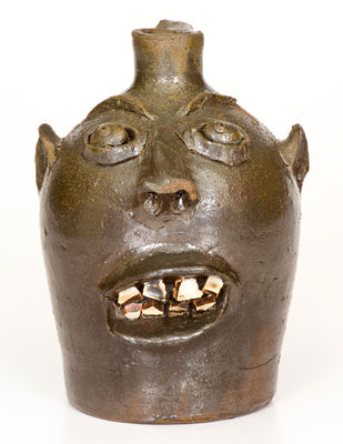 Stoneware Face Jug, attributed to Brown Pottery, Arden, NC, circa 1930