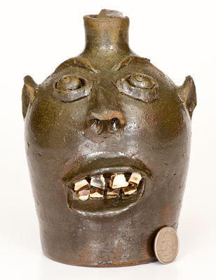 Stoneware Face Jug, attributed to Brown Pottery, Arden, NC, circa 1930