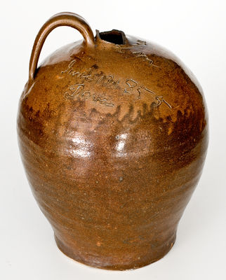 Rare David Drake Four-Gallon Stoneware Jug, June 13, 1855 / Dave / Lm