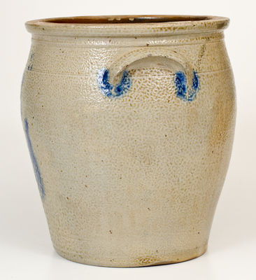 Three-Gallon COWDEN & WILCOX / HARRISBURG, PA Stoneware Jar w/ Cobalt Tulip Decoration