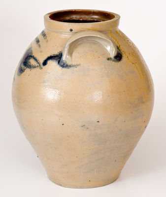 Two-Gallon L. NORTON / BENNINGTON, VT Stoneware Jar w/ Cobalt Floral Decoration