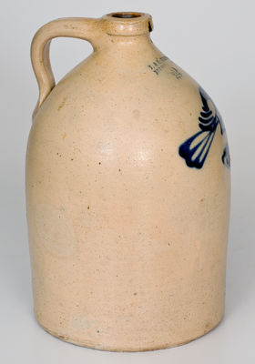 Rare J. & E. NORTON / BENNINGTON, VT Stoneware Jug with Cobalt Bird-on-Branch Decoration