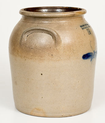 One-and-a-Half-Gallon JULIUS NORTON / BENNINGTON, VT Stoneware Butterfly Jar