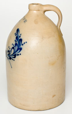 Four-Gallon J. NORTON & CO. / BENNINGTON, VT Stoneware Jug w/ Cobalt Wreath