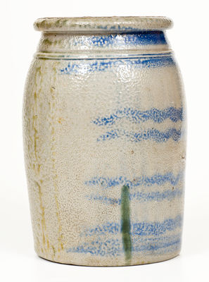 One-Gallon Western Pennsylvania Stoneware Jar w/ Cobalt Stripe Decoration