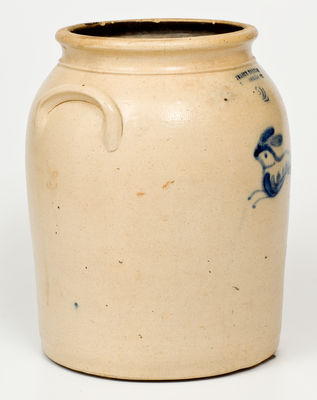 Fine Two-Gallon JULIUS NORTON / BENNINGTON, VT Stoneware Jar w/  Leaping Rabbit Design