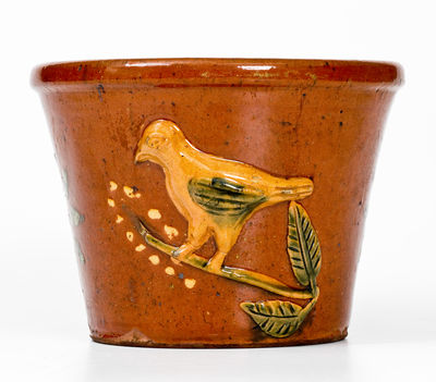 Absalom Bixler, Earl Township, Lancaster County, PA, Redware Flowerpot