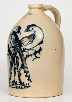 Rare J. & E. NORTON / BENNINGTON, VT Three-Gallon Stoneware Jug w/ Cobalt Double Pheasant