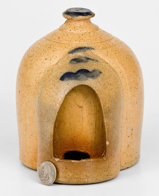 Small-Sized Cobalt-Decorated Stoneware Chicken Waterer