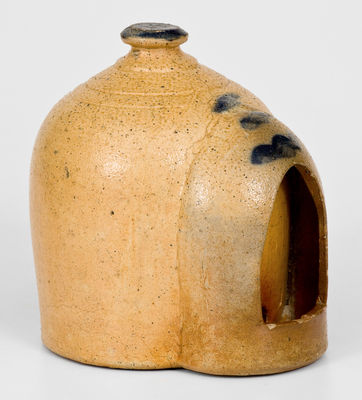 Small-Sized Cobalt-Decorated Stoneware Chicken Waterer