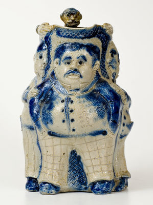 Extremely Important Anna Pottery President Grover Cleveland Pitcher