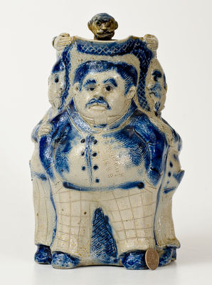 Extremely Important Anna Pottery President Grover Cleveland Pitcher