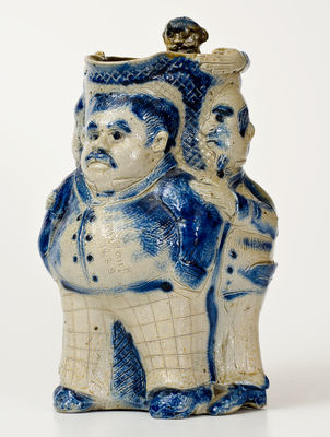 Extremely Important Anna Pottery President Grover Cleveland Pitcher