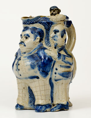 Extremely Important Anna Pottery President Grover Cleveland Pitcher