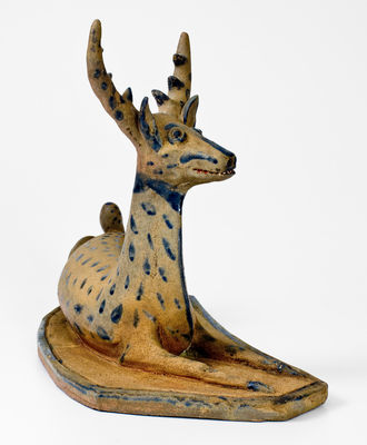 Exceedingly Rare and Important Monumental Stoneware Figure of a Deer